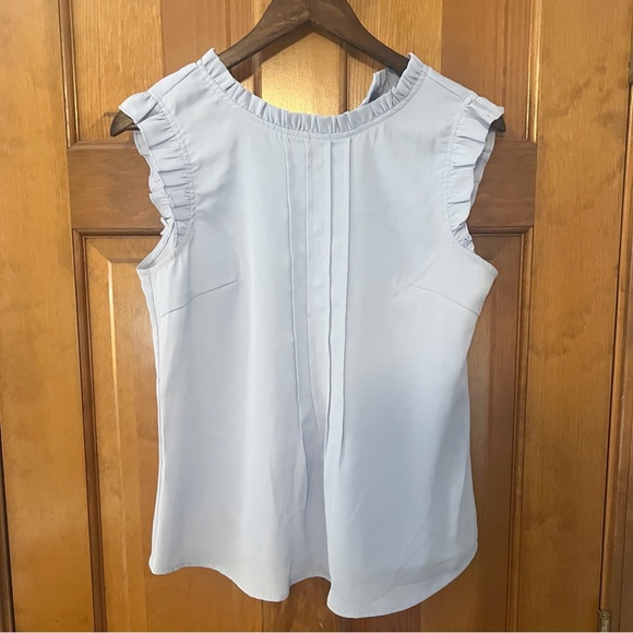 Allegra K Ruffle Sleeveless Blouse Womens Size Small Light Purple‎ Career Office - Picture 1 of 7